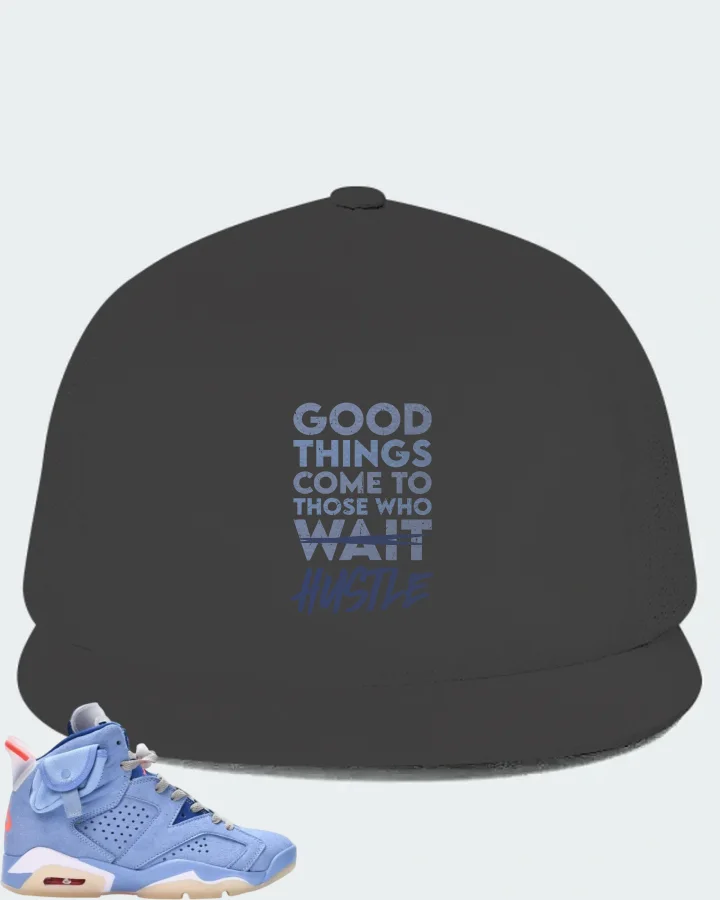 Air Jordan 6 North Carolina Blue Sneaker Matching Dark Grey Hat - Good Things Come