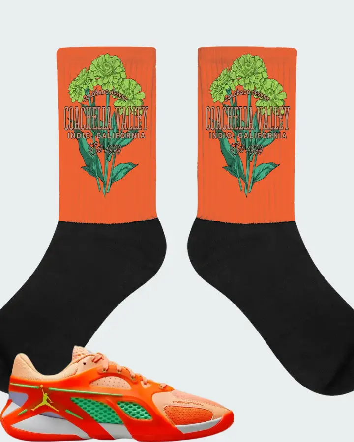 Air Jordan Heir Peach Jam Matching Socks