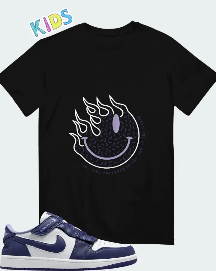 Jordan 1 Low Flyease Sky J Purple Matching Kid's T-Shirt