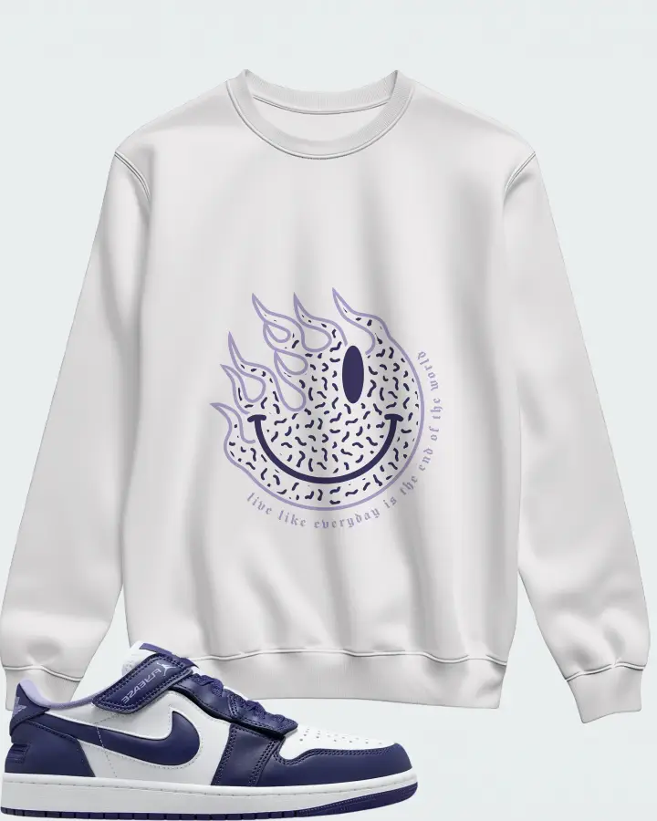 Jordan 1 Low Flyease Sky J Purple Matching Sweatshirt