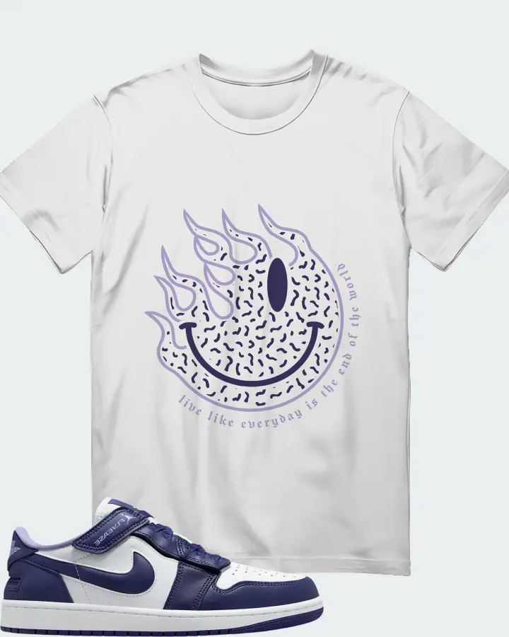 Jordan 1 Low Flyease Sky J Purple Matching T-Shirt
