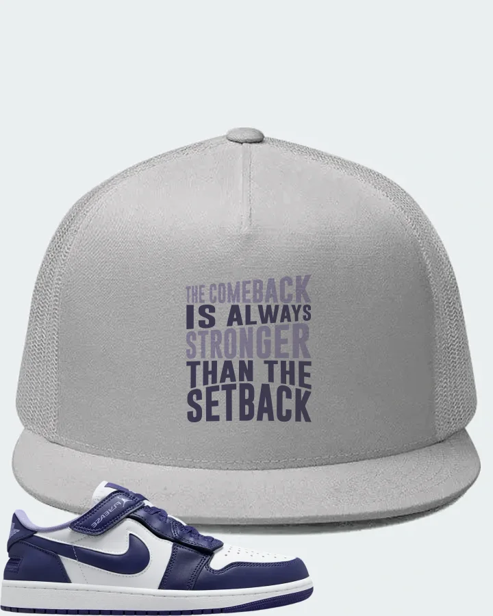 Jordan 1 Low Flyease Sky J Purple Sneaker Matching White Hat - The Comeback