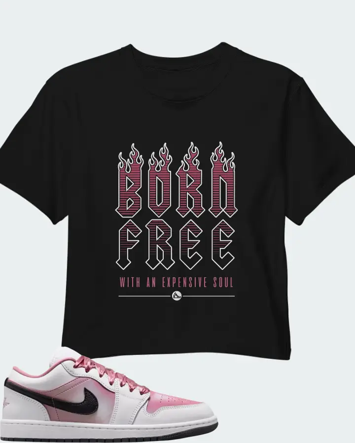 Air Jordan 1 Low SE White Desert Berry Matching Crop Top