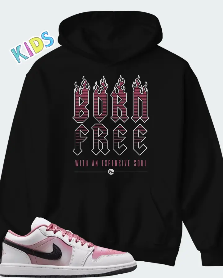 Air Jordan 1 Low SE White Desert Berry Matching Kid's Hoodie