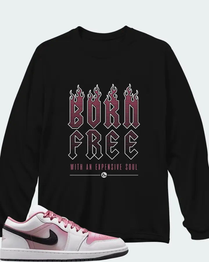 Air Jordan 1 Low SE White Desert Berry Matching Long Sleeve T-Shirt