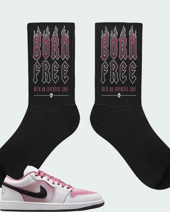 Air Jordan 1 Low SE White Desert Berry Matching Socks