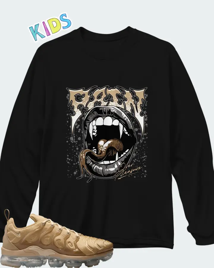 Nike Air Vapormax Plus  Parachute Beige  Matching Kid's Long Sleeve T-Shirt