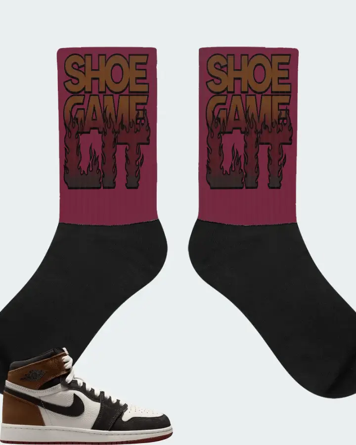 Air Jordan 1 High OG Love The Game Sneaker Matching Maroon Socks - Shoe Game Lit Refreshed