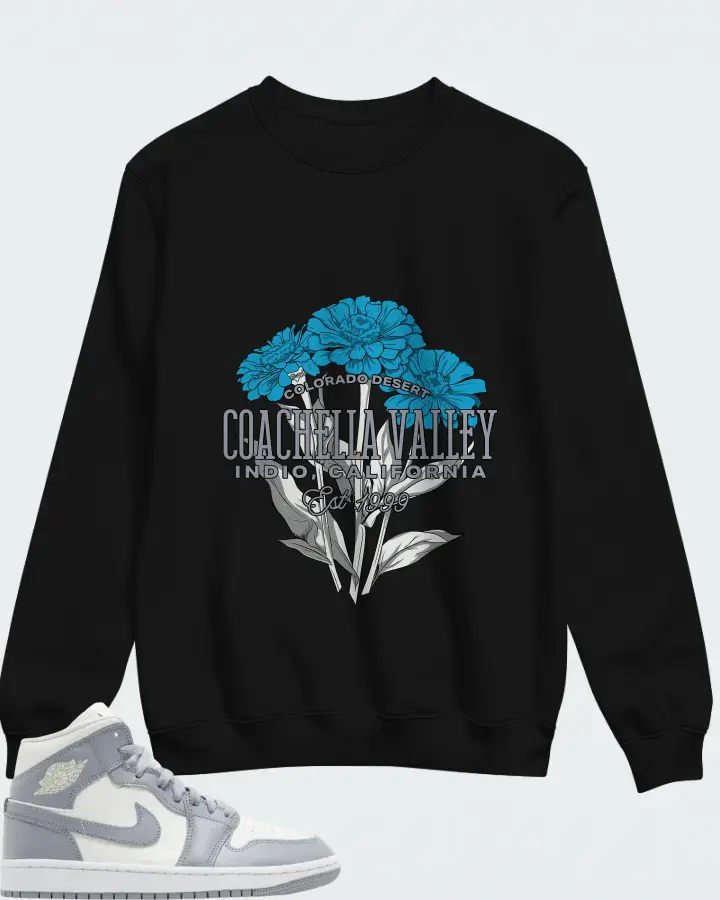 Air Jordan 1 Mid Stealth Matching Sweatshirt