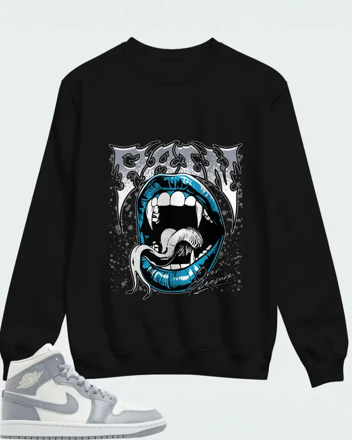 Air Jordan 1 Mid Stealth Matching Sweatshirt