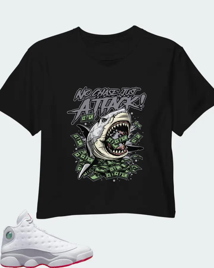 Air Jordan 13 Retro White Wolf Grey Matching Crop Top