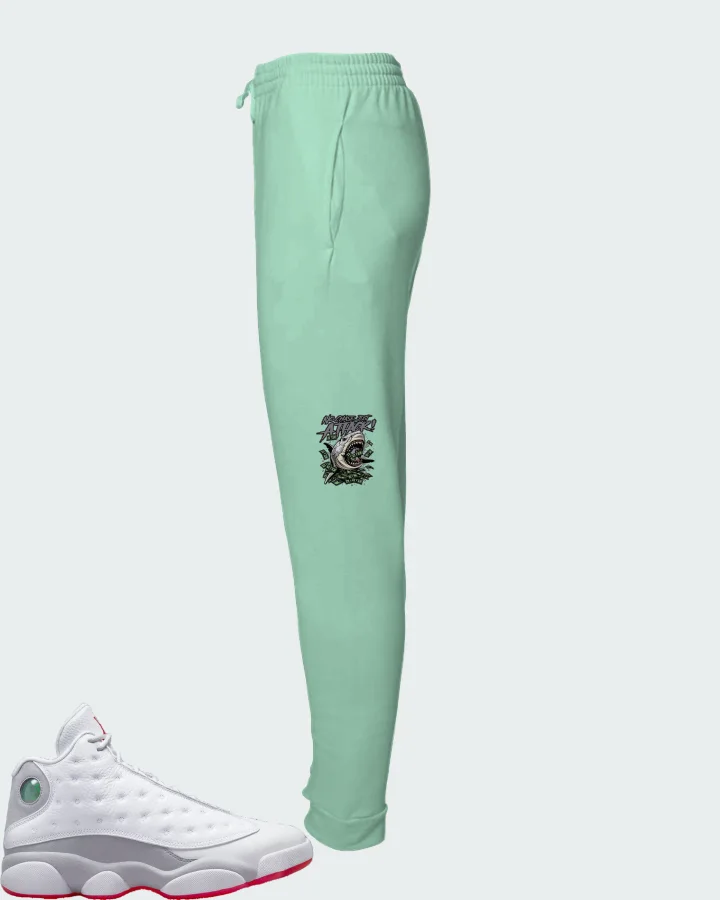 Air Jordan 13 Retro White Wolf Grey Matching Joggers
