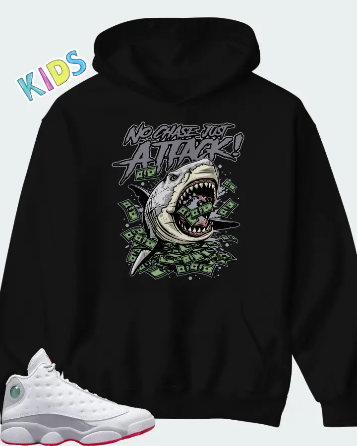 Air Jordan 13 Retro White Wolf Grey Matching Kid's Hoodie