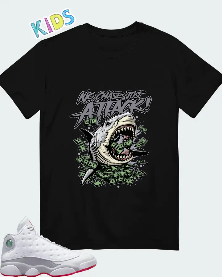 Air Jordan 13 Retro White Wolf Grey Matching Kid's T-Shirt