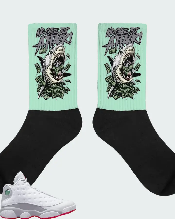 Air Jordan 13 Retro White Wolf Grey Matching Socks