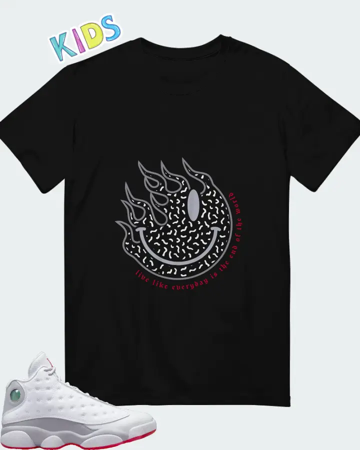 Air Jordan 13 Retro White Wolf Grey Matching Kid's T-Shirt