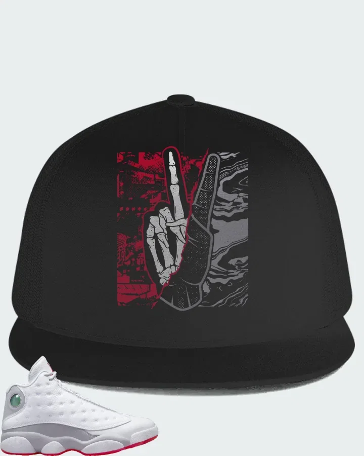 Air Jordan 13 Retro White Wolf Grey Matching Hat