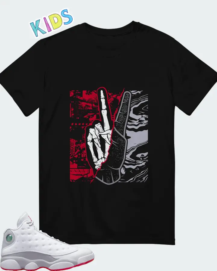 Air Jordan 13 Retro White Wolf Grey Matching Kid's T-Shirt