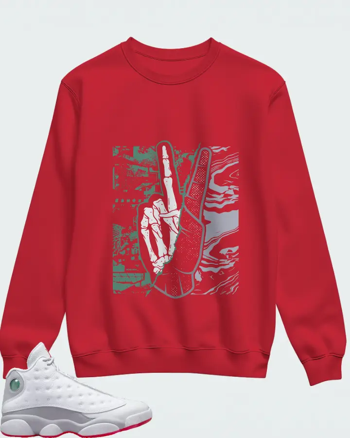 Air Jordan 13 Retro White Wolf Grey Matching Sweatshirt