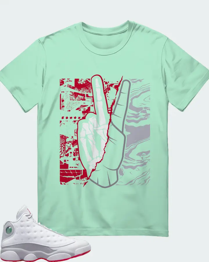 Air Jordan 13 Retro White Wolf Grey Matching T-Shirt