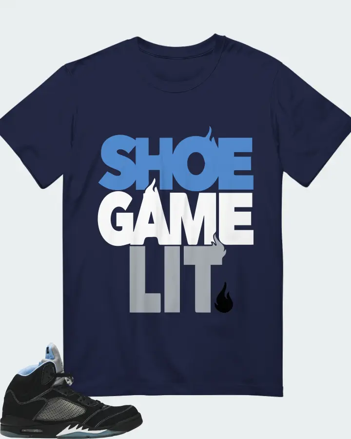 Air Jordan 5 Retro Black University Blue 2026 matching t-shirt