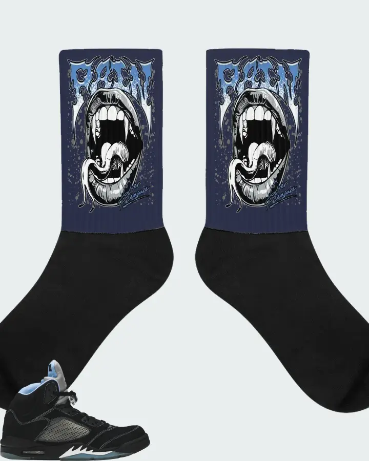Air Jordan 5 Retro Black University Blue 2026 Matching Socks
