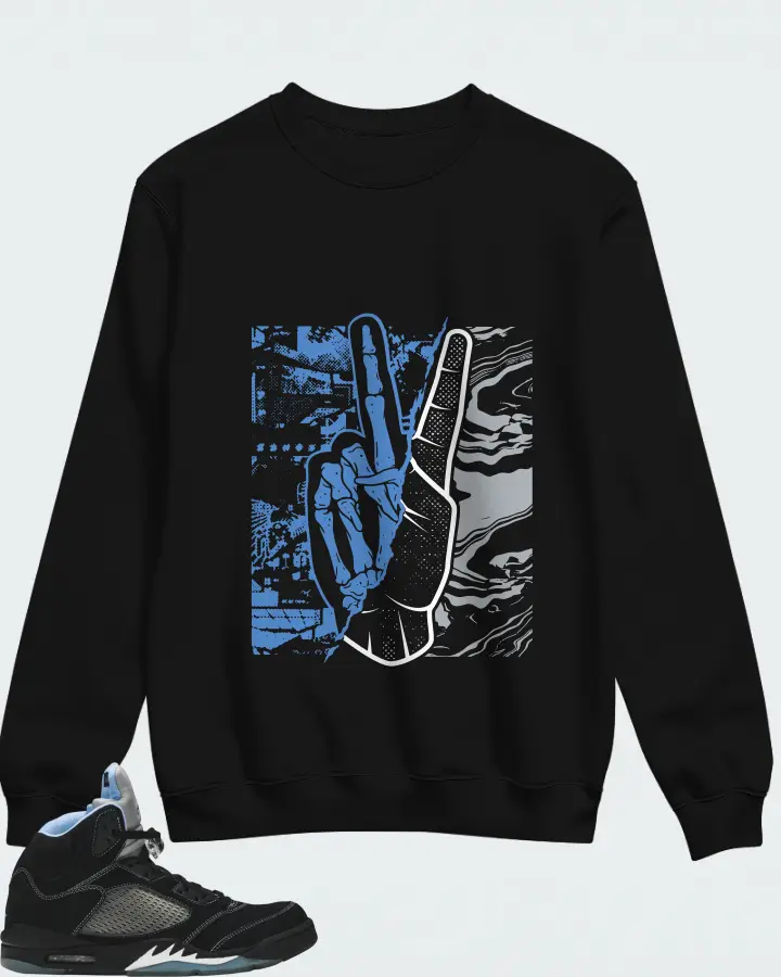 Air Jordan 5 Retro Black University Blue 2026 Matching Sweatshirt