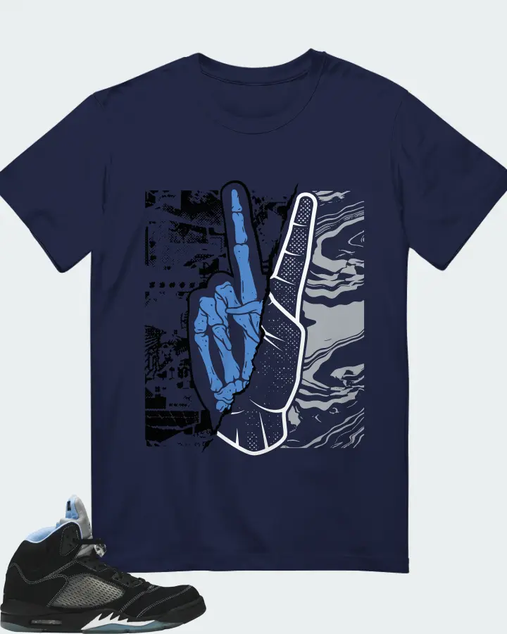 Air Jordan 5 Retro Black University Blue 2026 Matching T-Shirt