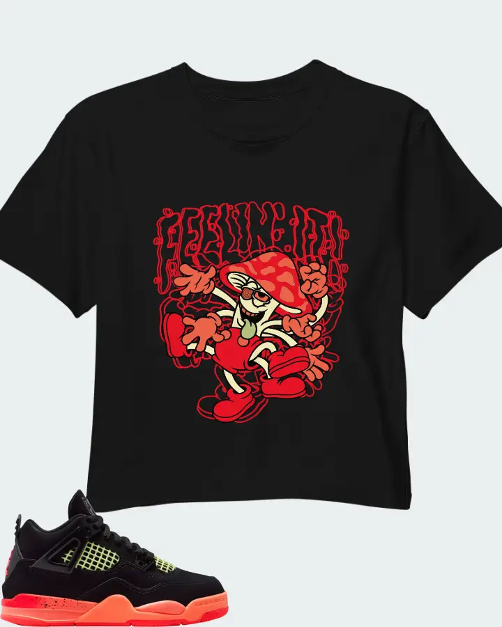 Air Jordan 4 Retro Black Infrared 23 Matching Crop Top