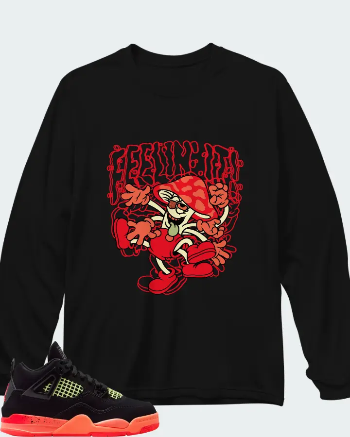 Air Jordan 4 Retro Black Infrared 23 Matching Long Sleeve T-Shirt
