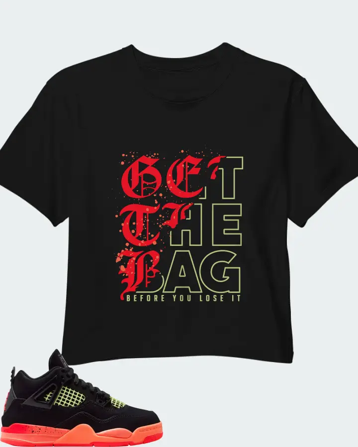 Air Jordan 4 Retro Black Infrared 23 Matching Crop Top