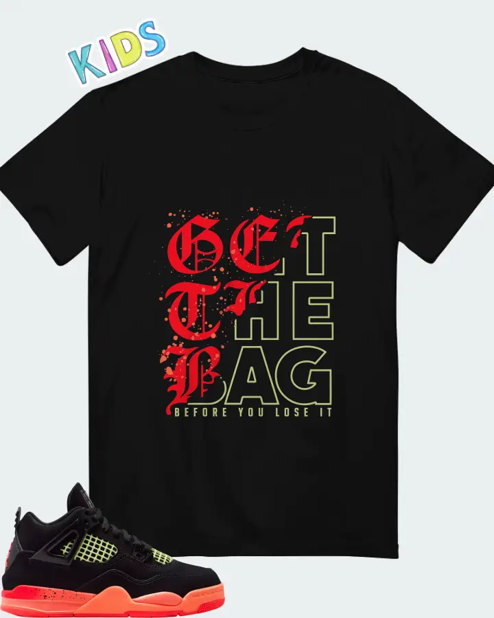 Air Jordan 4 Retro Black Infrared 23 Matching Kid's T-Shirt