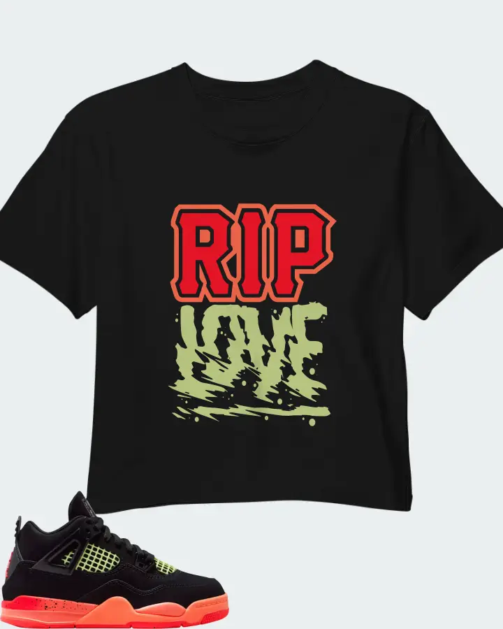 Air Jordan 4 Retro Black Infrared 23 Matching Crop Top