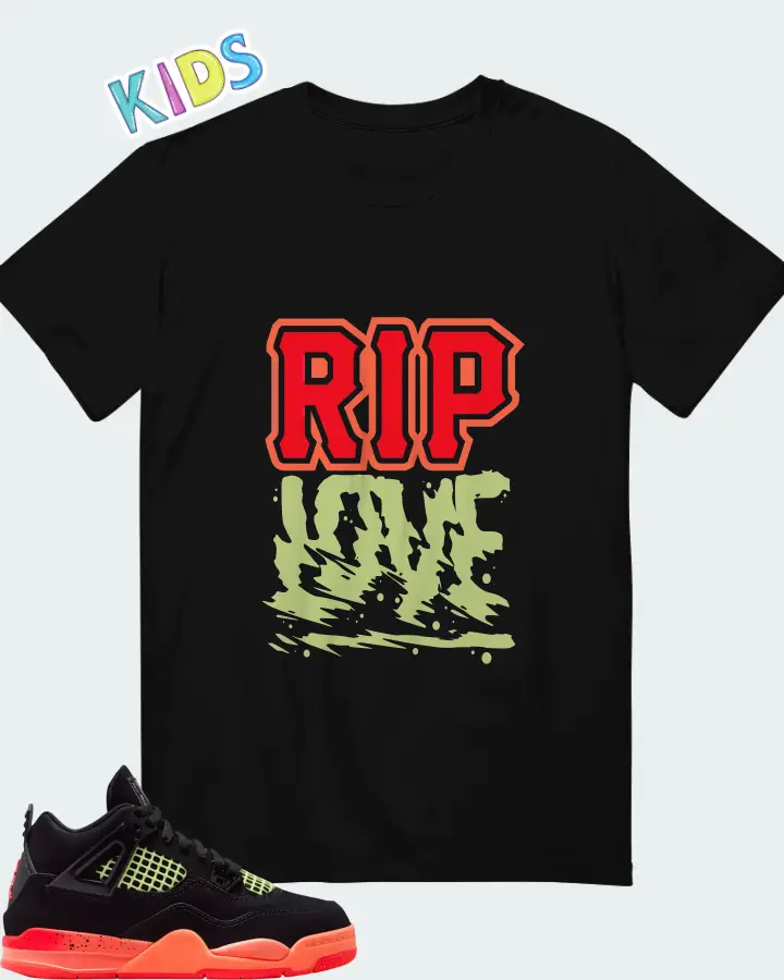 Air Jordan 4 Retro Black Infrared 23 Matching Kid's T-Shirt