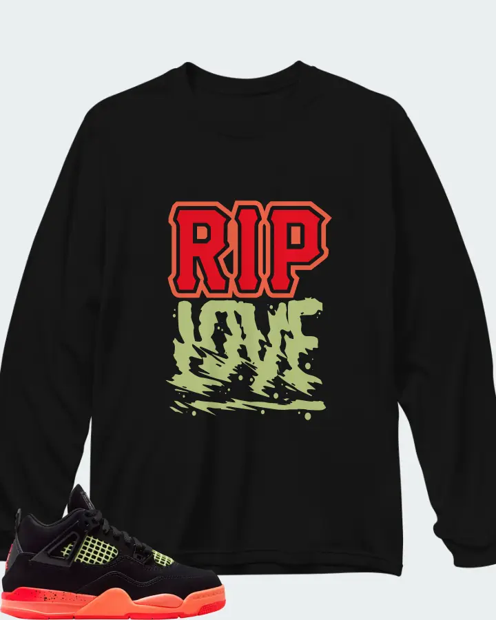 Air Jordan 4 Retro Black Infrared 23 Matching Long Sleeve T-Shirt