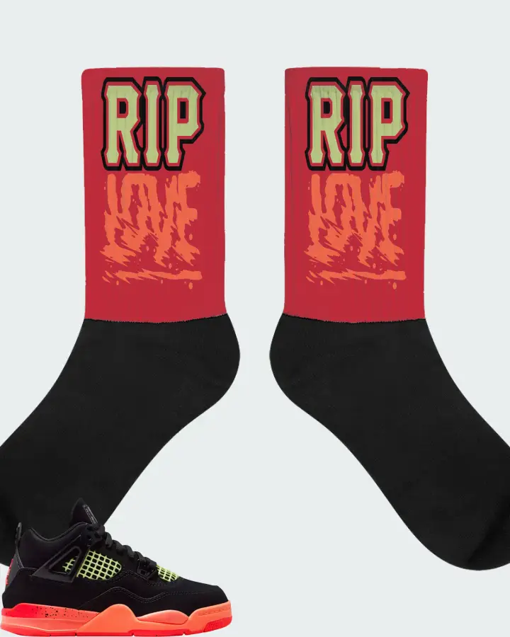 Air Jordan 4 Retro Black Infrared 23 Matching Socks