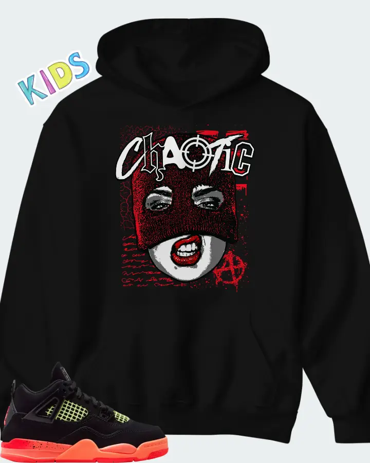 Air Jordan 4 Retro Black Infrared 23 Matching Kid's Hoodie