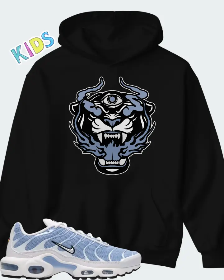 Nike Air Max Plus White Aluminum Metallic Silver Matching Kid's Hoodie