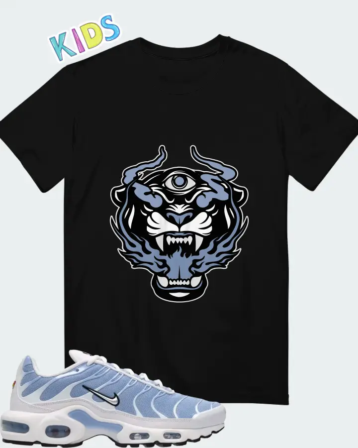 Nike Air Max Plus White Aluminum Metallic Silver Matching Kid's T-Shirt