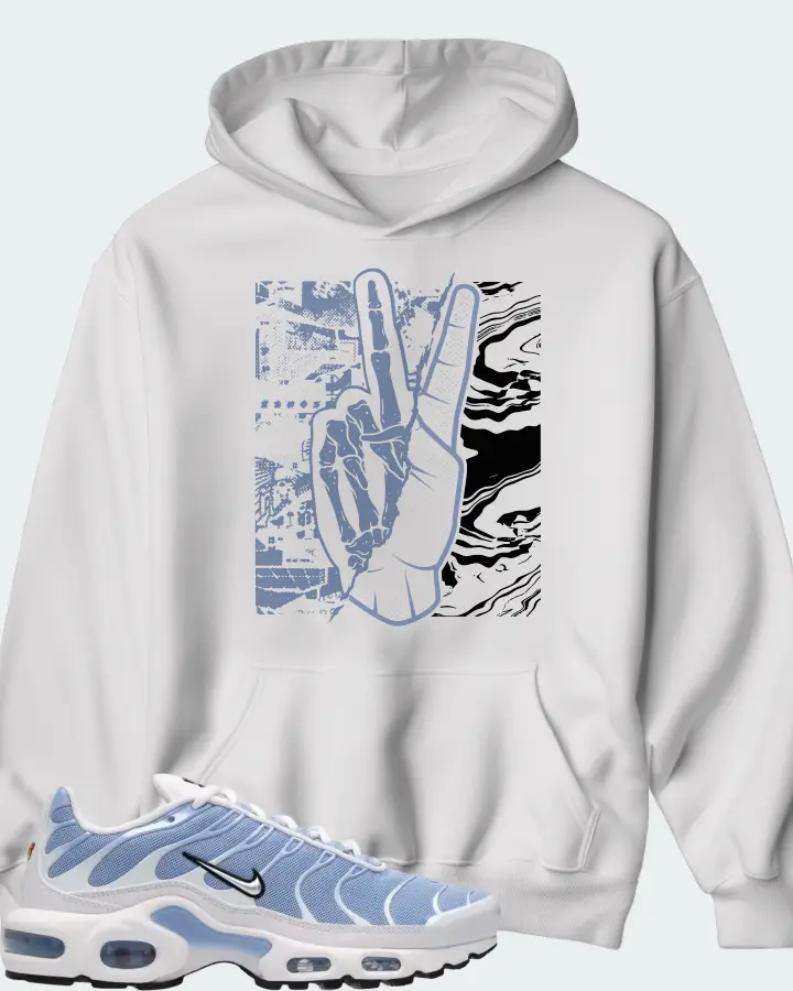 Nike Air Max Plus White Aluminum Metallic Silver Matching Hoodie