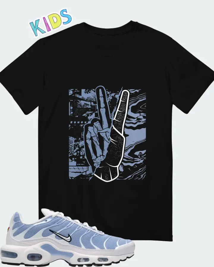 Nike Air Max Plus White Aluminum Metallic Silver Matching Kid's T-Shirt