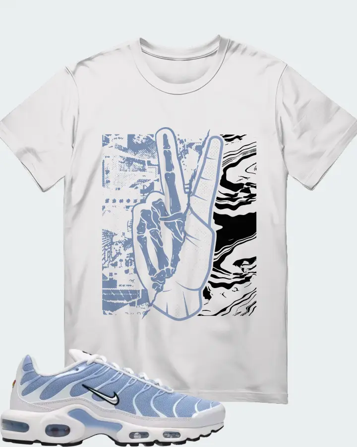 Nike Air Max Plus White Aluminum Metallic Silver Matching T-Shirt