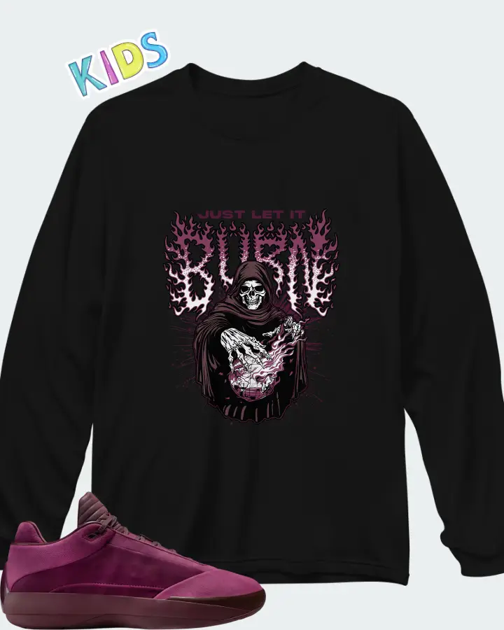 Air Jordan 40 EP Bordeaux Matching Kid's Long Sleeve T-Shirt