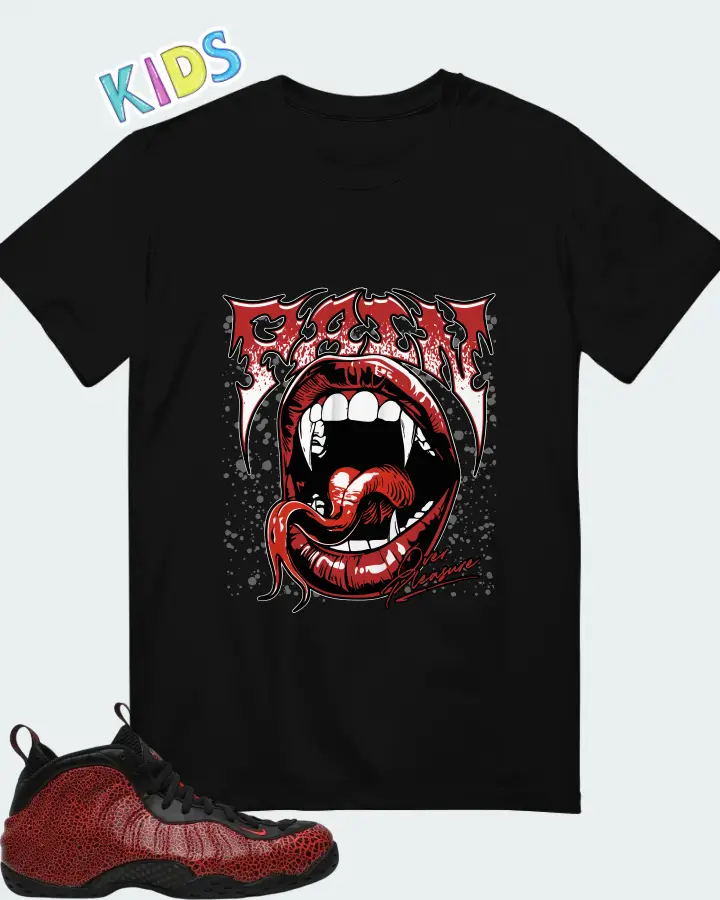 Nike Air Foamposite One Cracked Lava Matching Kid's T-Shirt