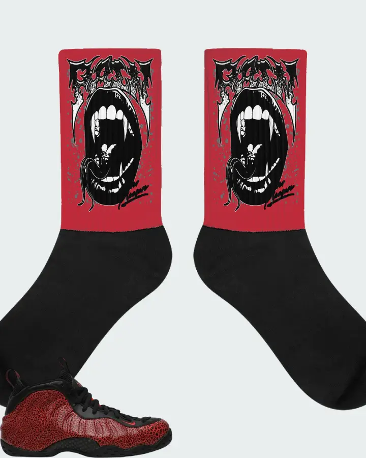 Nike Air Foamposite One Cracked Lava Matching Socks