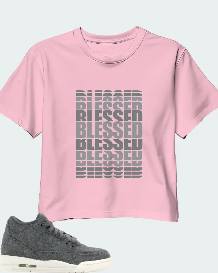 Jordan 3 Retro Sneaker Matching Pink Crop Top - BLESSED Many Times