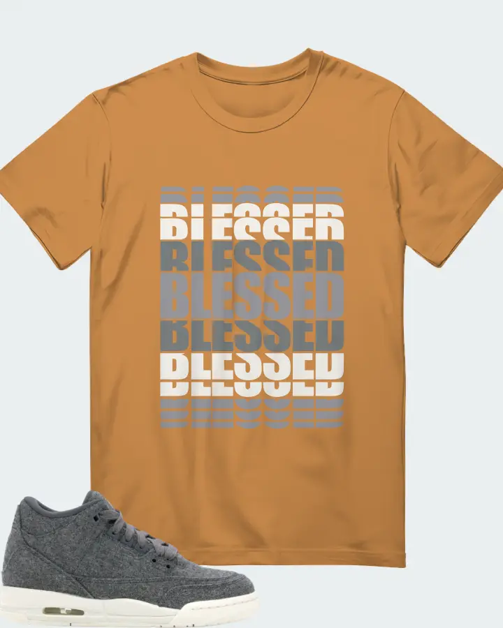 Jordan 3 Retro Sneaker Matching Toast T-Shirt - BLESSED Many Times