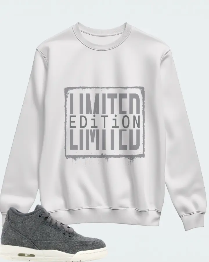 Jordan 3 Retro Sneaker Matching White Sweatshirt - LIMITED EDITION