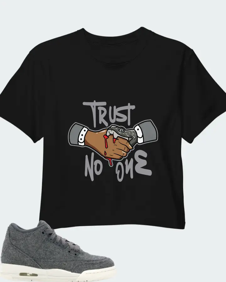 Jordan 3 Retro Sneaker Matching Black Crop Top - Trust No One
