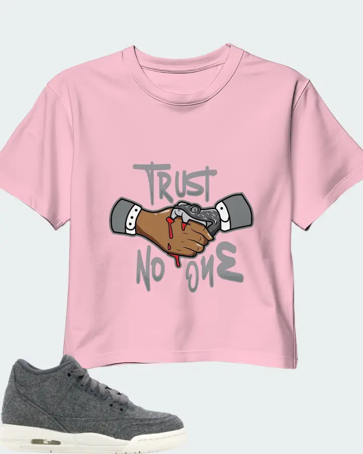 Jordan 3 Retro Sneaker Matching Pink Crop Top - Trust No One